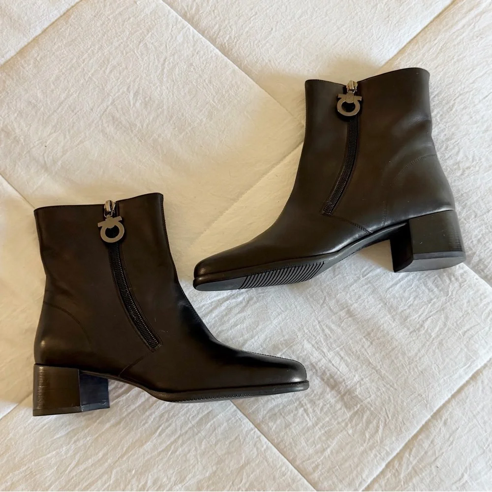 Salvatore Ferragamo Leather Ankle Boots - Picture 4 of 11